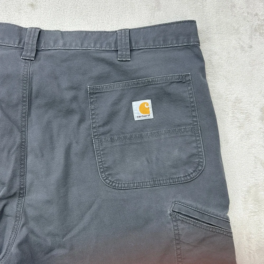 Carhartt Work Shorts Mens 44 Grey Rugged Flex Relaxed Fit Canvas 10